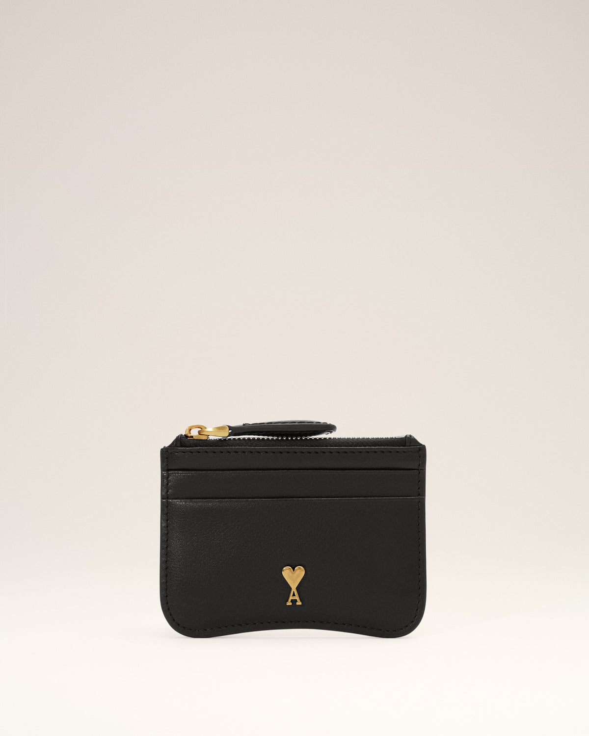 Porte-cartes Paris Paris noir zippé en cuir de vachette - 4