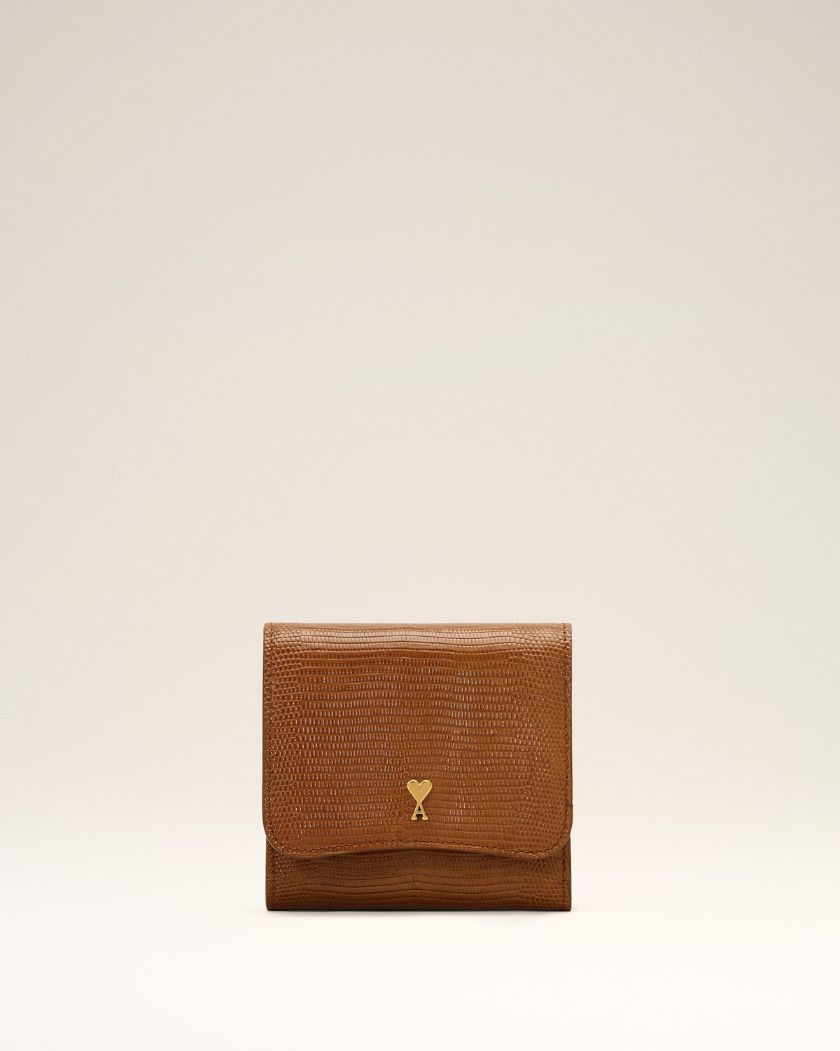 Portefeuille Paris Paris marron compact en cuir embossé lézard - 1