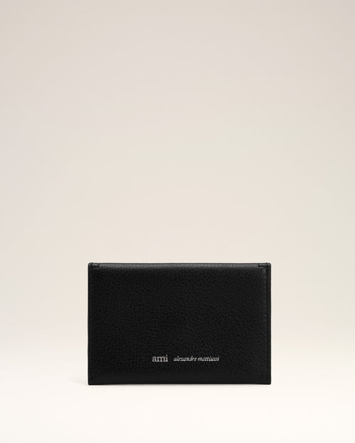 Black Etienne Taurillon Leather Envelope Card Holder - Woman - 5 - AMI Paris - Ami Paris