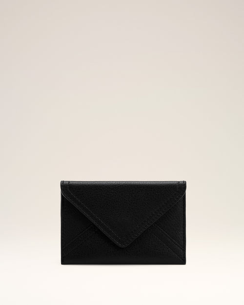 Black Etienne Taurillon Leather Envelope Card Holder - Woman - 4 - AMI Paris - Ami Paris