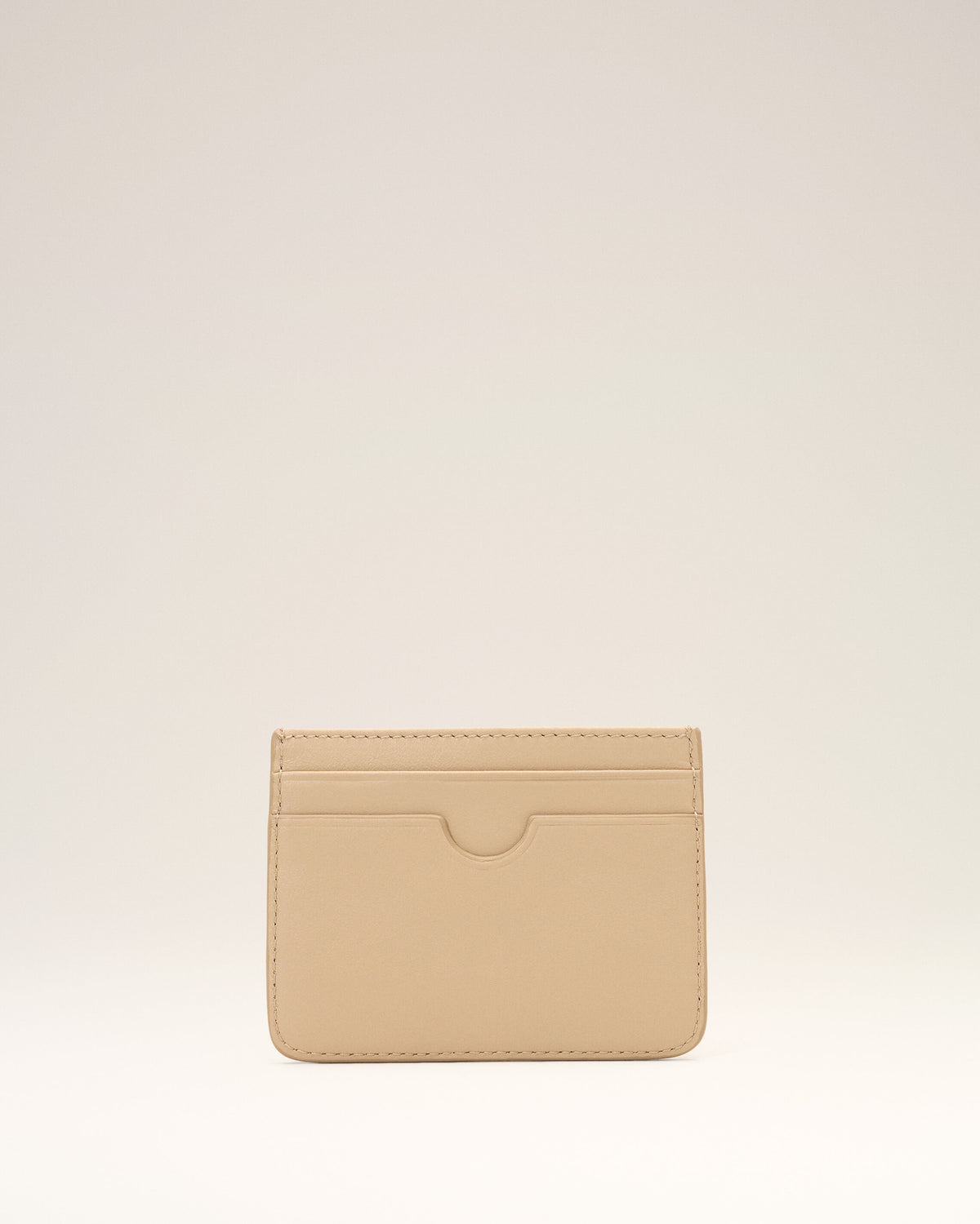 Porte-cartes beige en cuir de vachette Ami de Coeur - 2