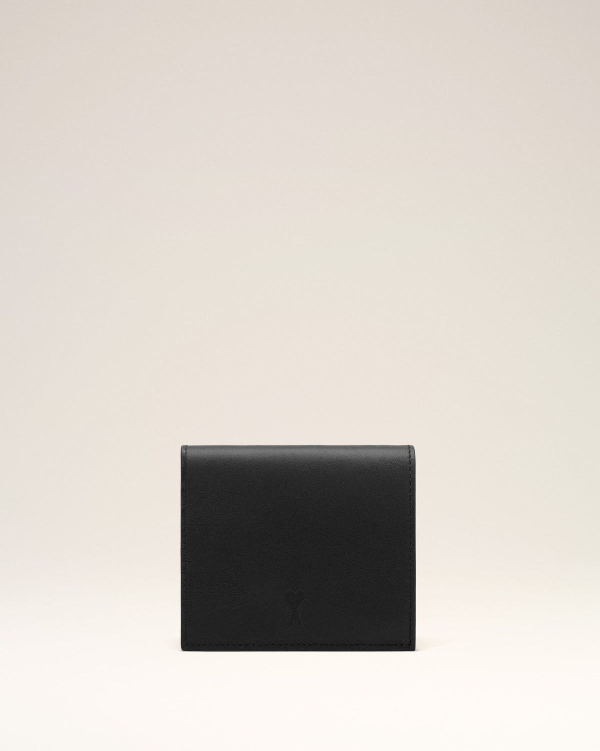 Cartera bifold Ami de Cœur de cuero de vaca negro - 4