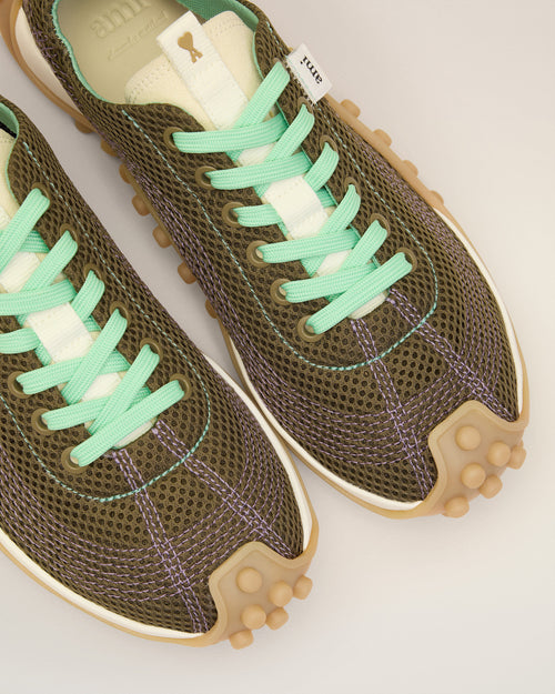 Baskets Mirage En Mesh Vert - Homme - 5 - AMI Paris - Ami Paris