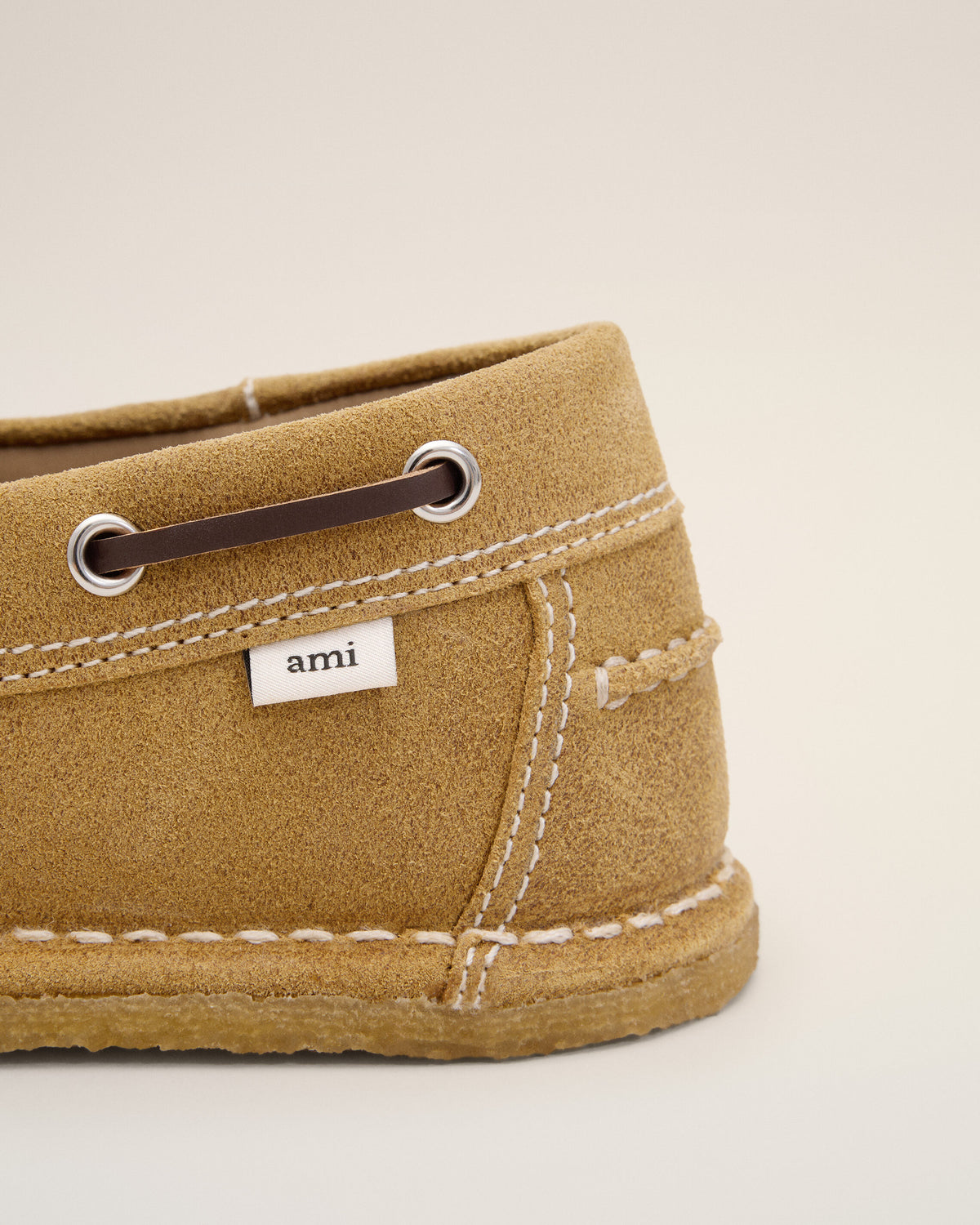 Beige cow leather boat shoes - 10