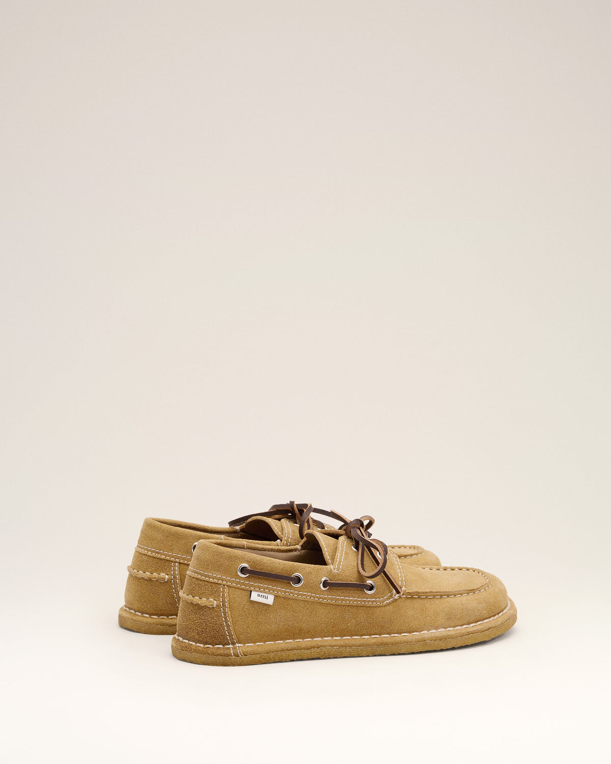 Beige cow leather boat shoes - 9