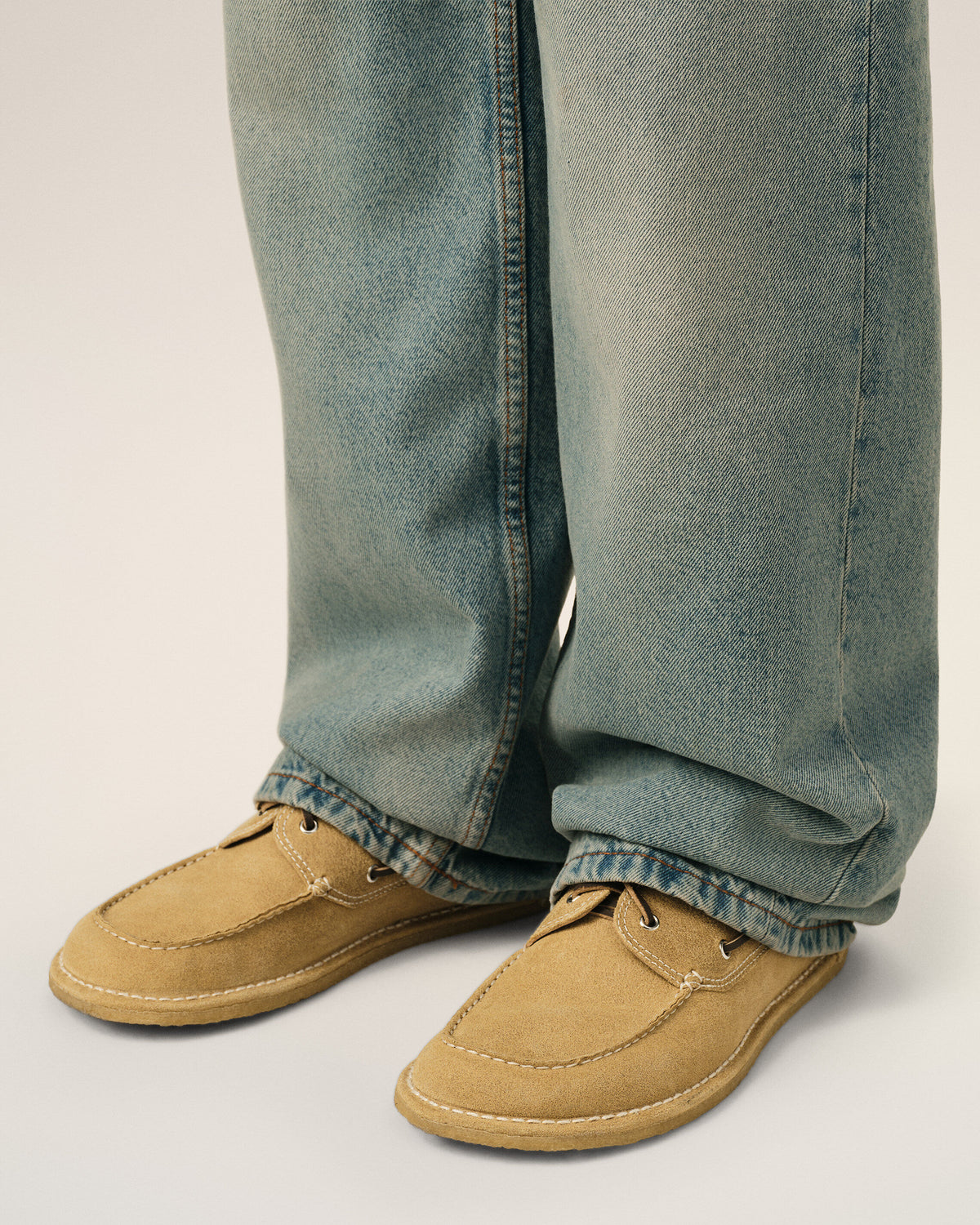 Beige cow leather boat shoes - 2