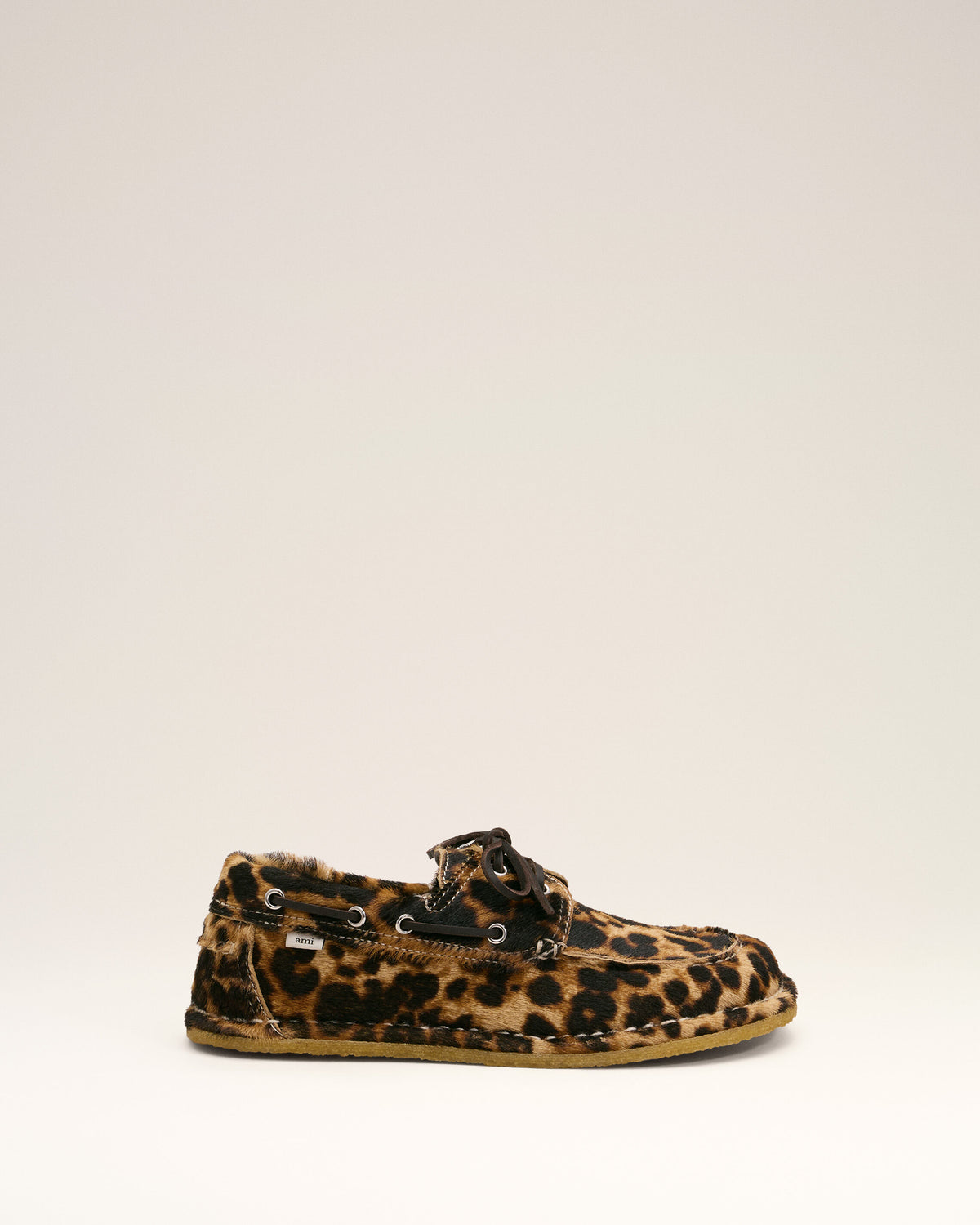 Scarpe da barca in pelle di vitello stampata leopardata - 1