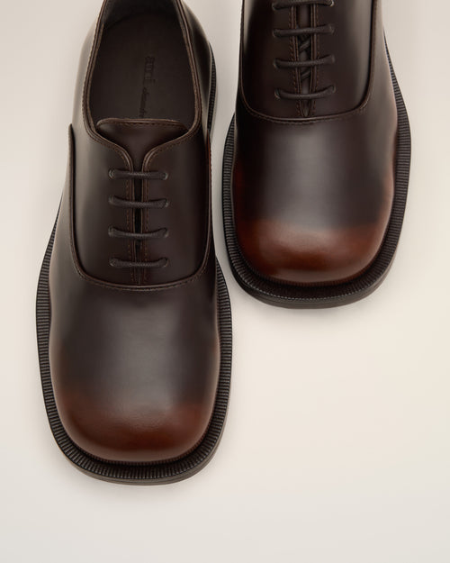 Brown cow leather oxford shoes - Man - 5 - AMI Paris - Ami Paris
