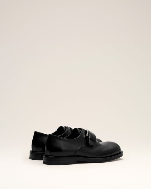 Black cow leather monk strap shoes - Man - 4 - AMI Paris - Ami Paris