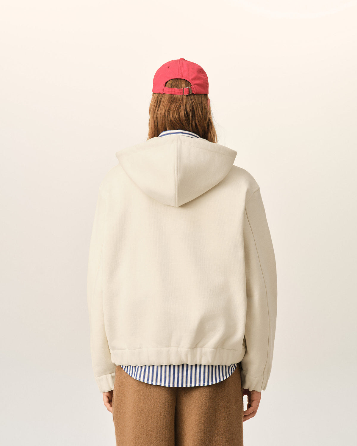 Hoodie blanc zippé en coton étiquette héritage Ami Paris - 5