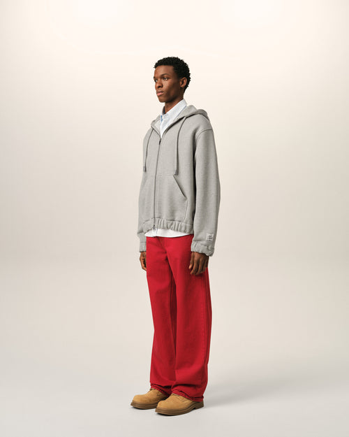 Grauer Hoodie aus Baumwolle mit Reißverschluss und Heritage Ami Paris Etikett - Herren - 6 - AMI Paris - Ami Paris