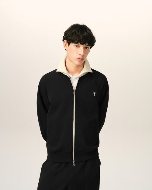 Sweatshirt zippé noir en coton Ami de Coeur - 2 - Ami Paris