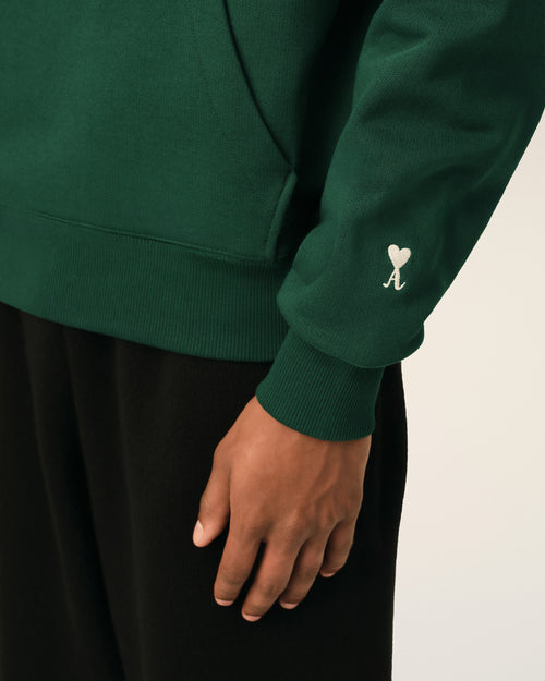 Green cotton "Don't forget to love" hoodie - Man - 4 - AMI Paris - Ami Paris