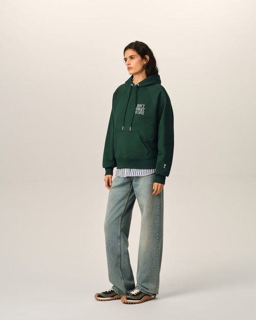 Green cotton "Don't forget to love" hoodie - Woman - 12 - AMI Paris - Ami Paris