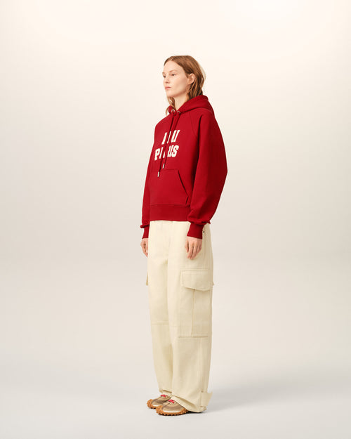 Red cotton hoodie with Ami Paris embroidery - Woman - 13 - AMI Paris - Ami Paris