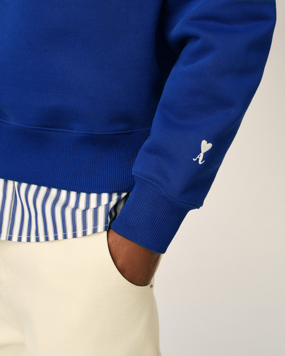 Sweatshirt zippé bleu en coton "Thank you for being a friend" - 4