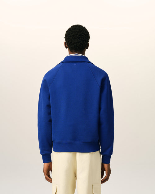 Sweatshirt zippé bleu en coton "Thank you for being a friend" - Homme - 5 - AMI Paris - Ami Paris