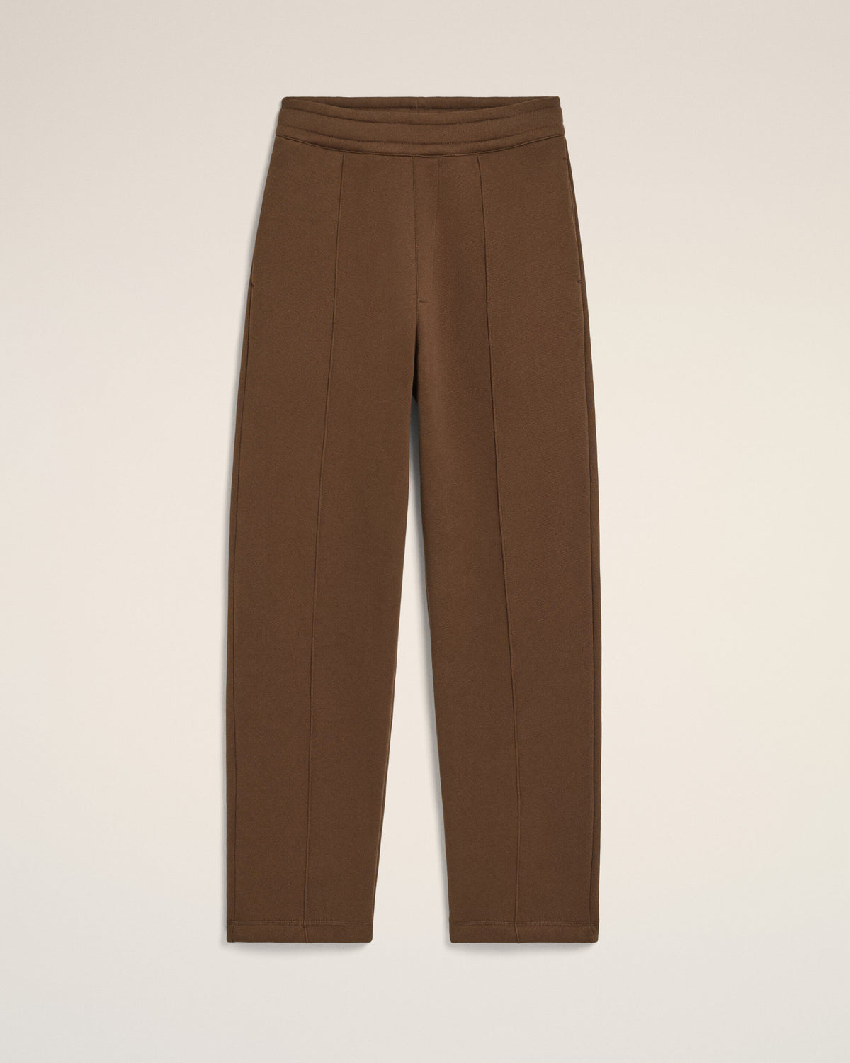 Pantaloni jogger in cotone marrone con Ami de Coeur goffrato - 1