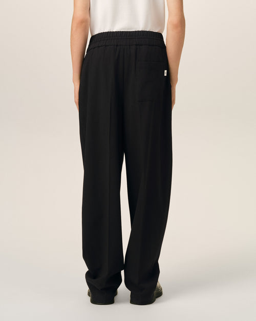 Pantaloni in lana nera con vita elasticizzata - Uomo - 4 - AMI Paris - Ami Paris