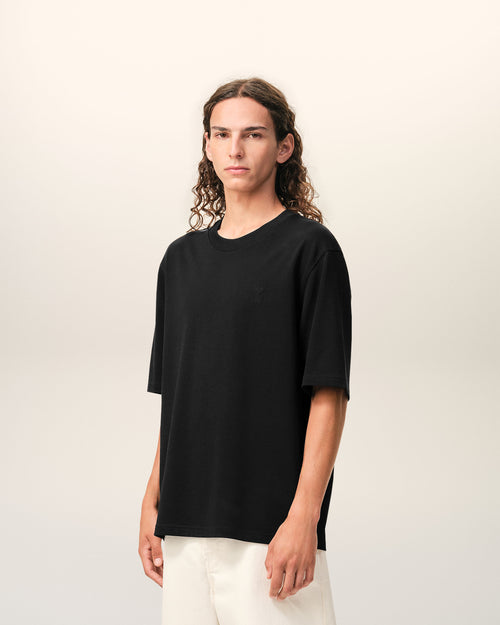 Ami de Coeur T-Shirt aus schwarzer Baumwolle mit Prägung - Herren - 6 - AMI Paris - Ami Paris