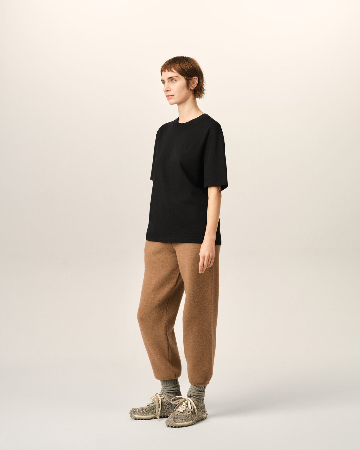 T-shirt noir en coton Ami de Coeur embossé - 12