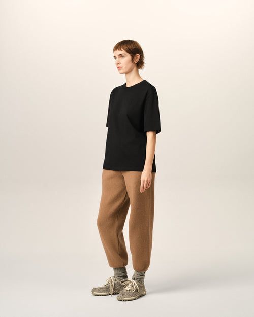 T-shirt noir en coton Ami de Coeur embossé - Femme - 12 - AMI Paris - Ami Paris