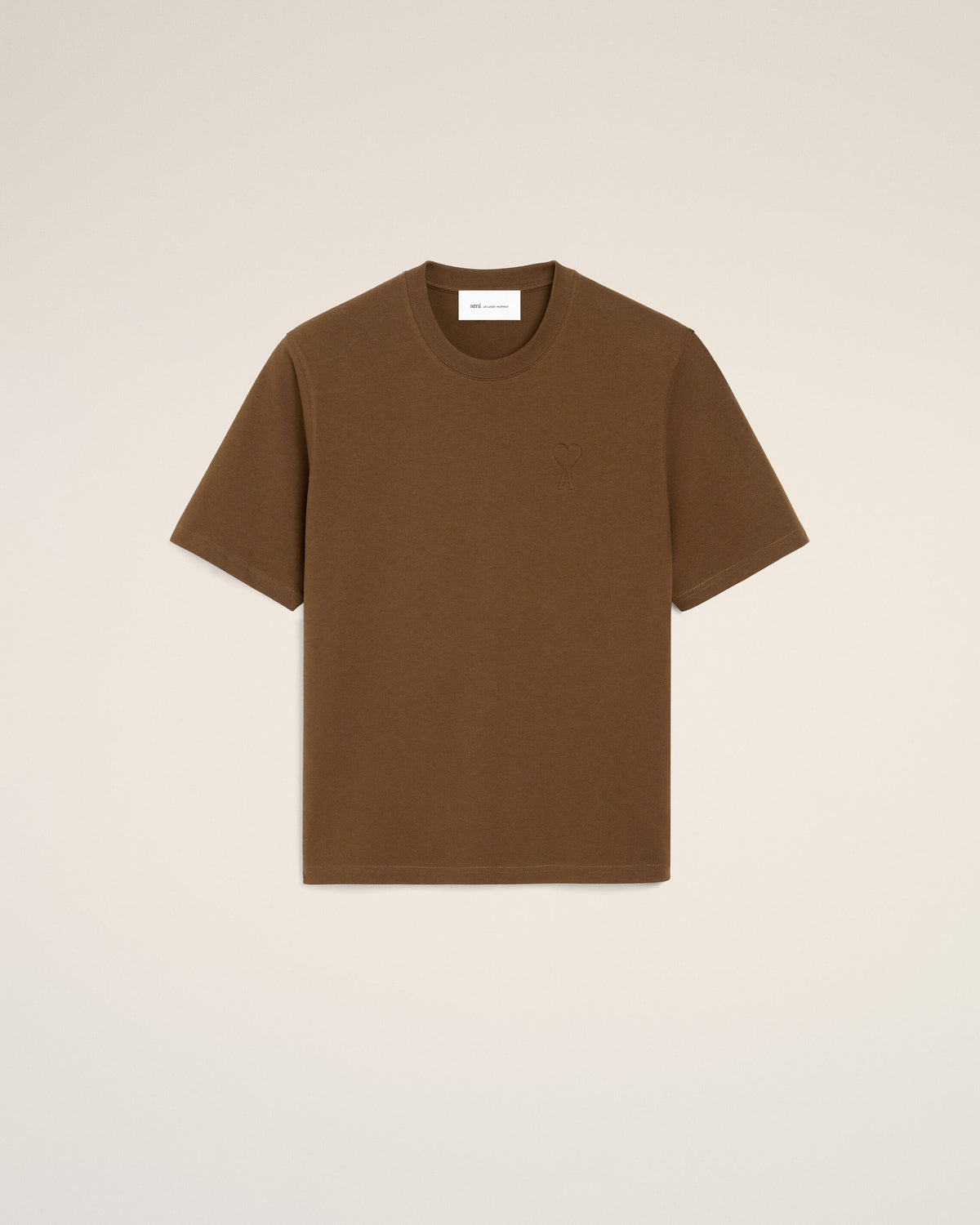 T-shirt marron en coton Ami de Coeur embossé - 7