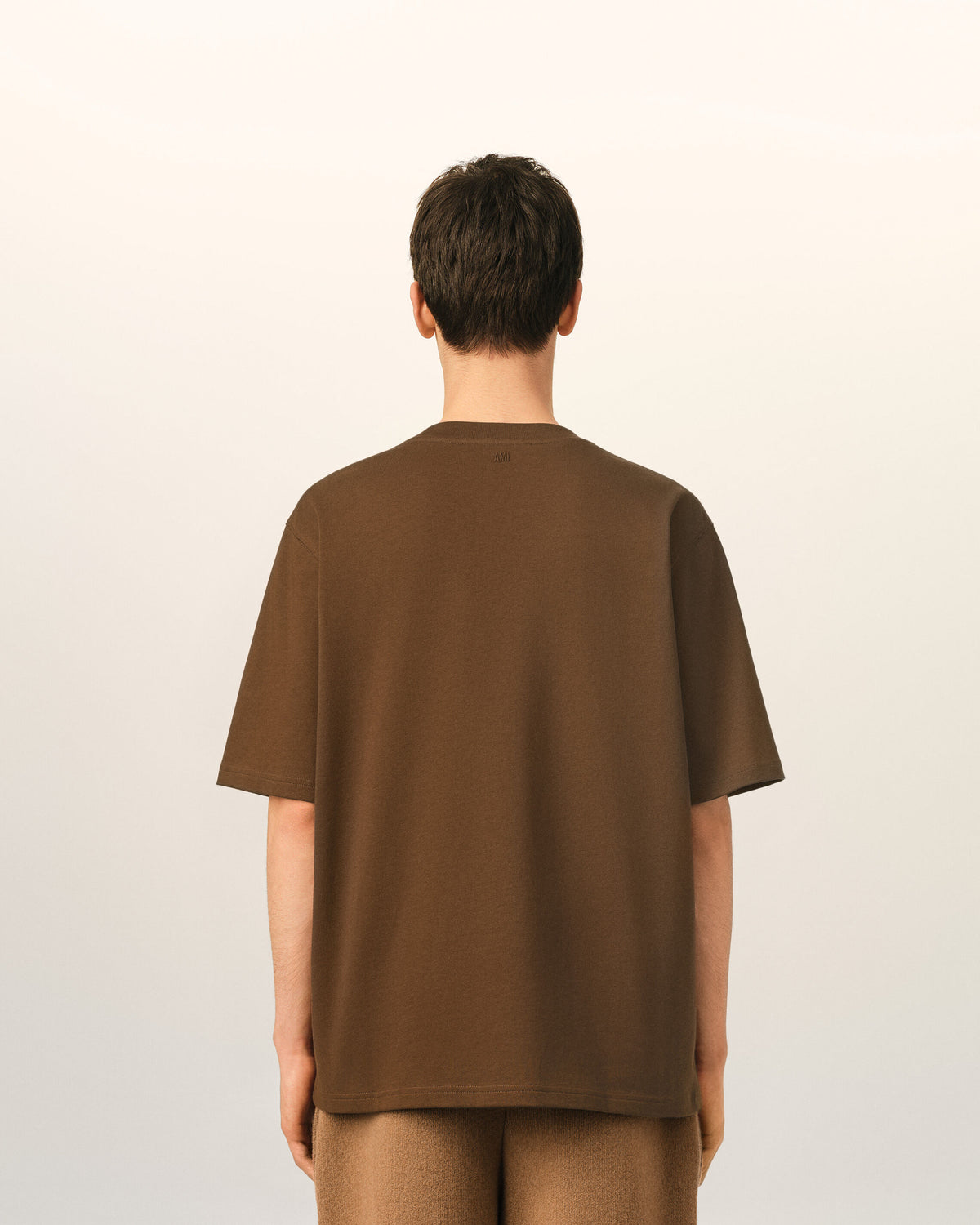 T-shirt marron en coton Ami de Coeur embossé - 5