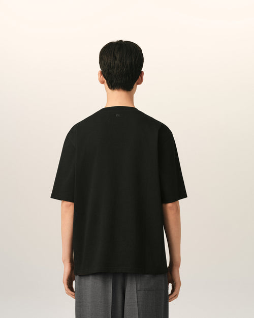 T-shirt noir en coton Ami de Coeur embossé - Homme - 5 - AMI Paris - Ami Paris