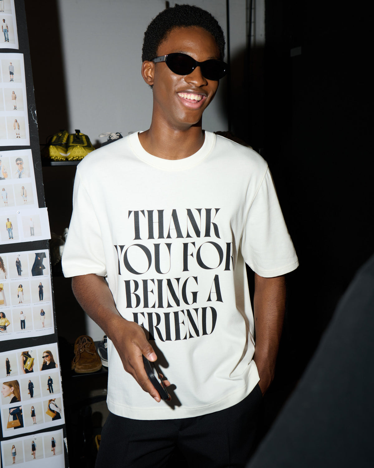Camiseta blanca Thank You For Being A Friend de algodón - 7