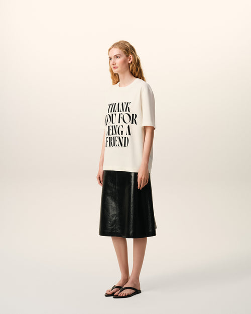 Camiseta blanca Thank You For Being A Friend de algodón - Mujer - 13 - AMI Paris - Ami Paris