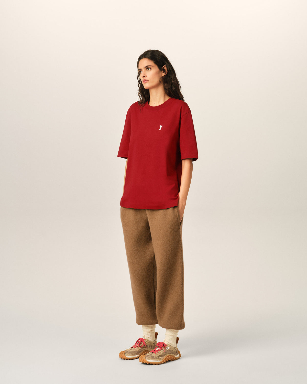 T-shirt in cotone rosso stampato "Place des Victoires" - 14