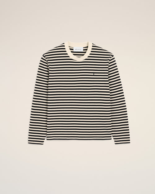 Camiseta marinera Ami de Cœur de algodón roja y blanca - 1 - Ami Paris