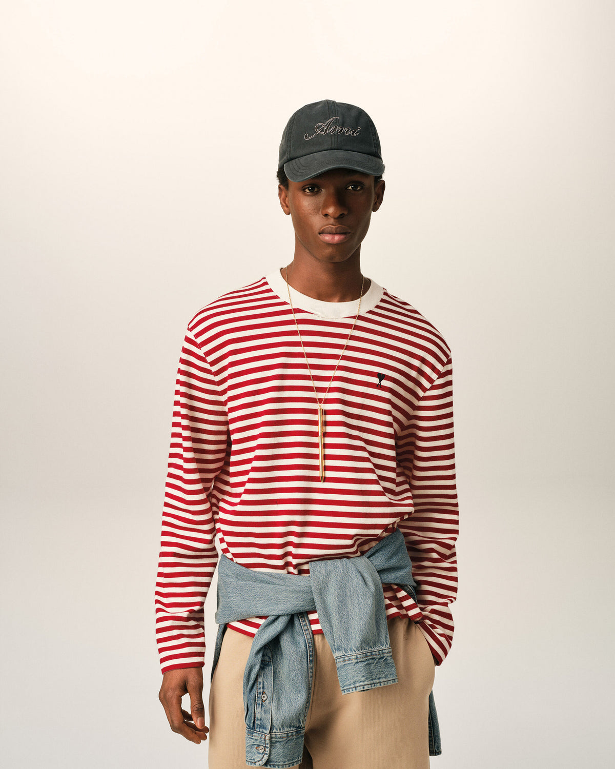 Camiseta marinera Ami de Cœur de algodón roja y blanca - 2