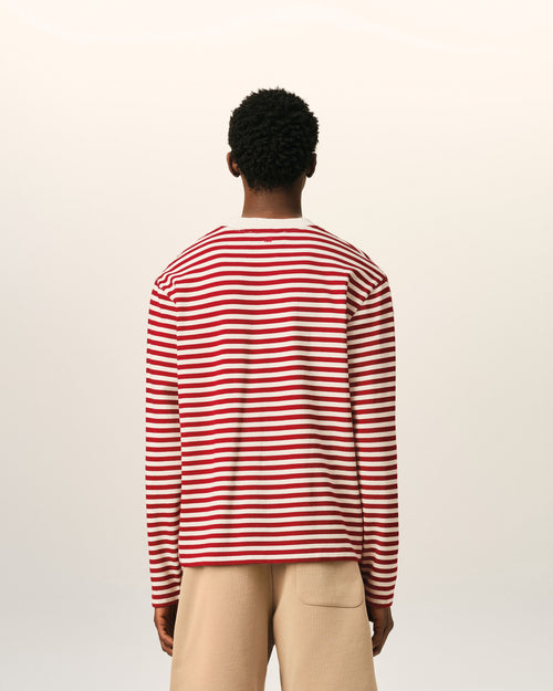 Camiseta marinera Ami de Cœur de algodón roja y blanca - Hombre - 5 - AMI Paris - Ami Paris