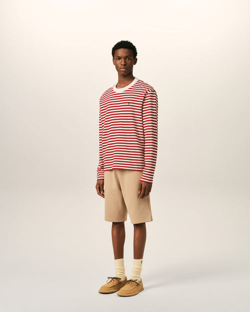 Camiseta marinera Ami de Cœur de algodón roja y blanca - Hombre - 6 - AMI Paris - Ami Paris