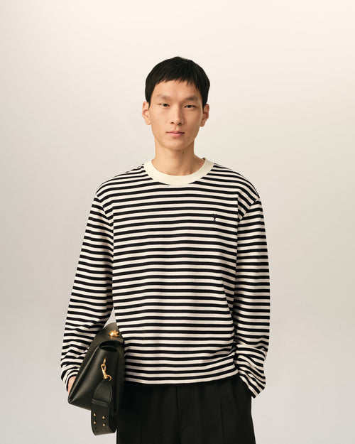 T-shirt marinière noir et blanc en coton Ami de Coeur - 2 - Ami Paris