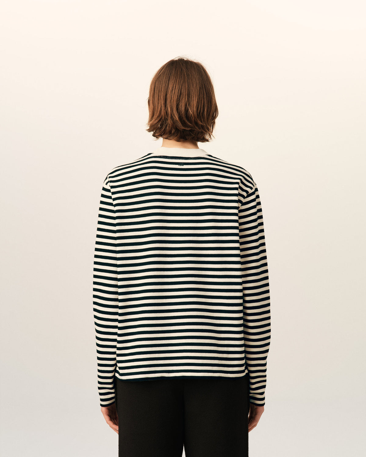 Black and white mariniere cotton t-shirt with Ami de Coeur - 11