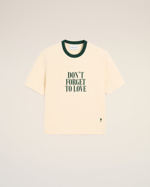 Camiseta de algodón crudo estampada "Don't forget to love" - 1 - Ami Paris