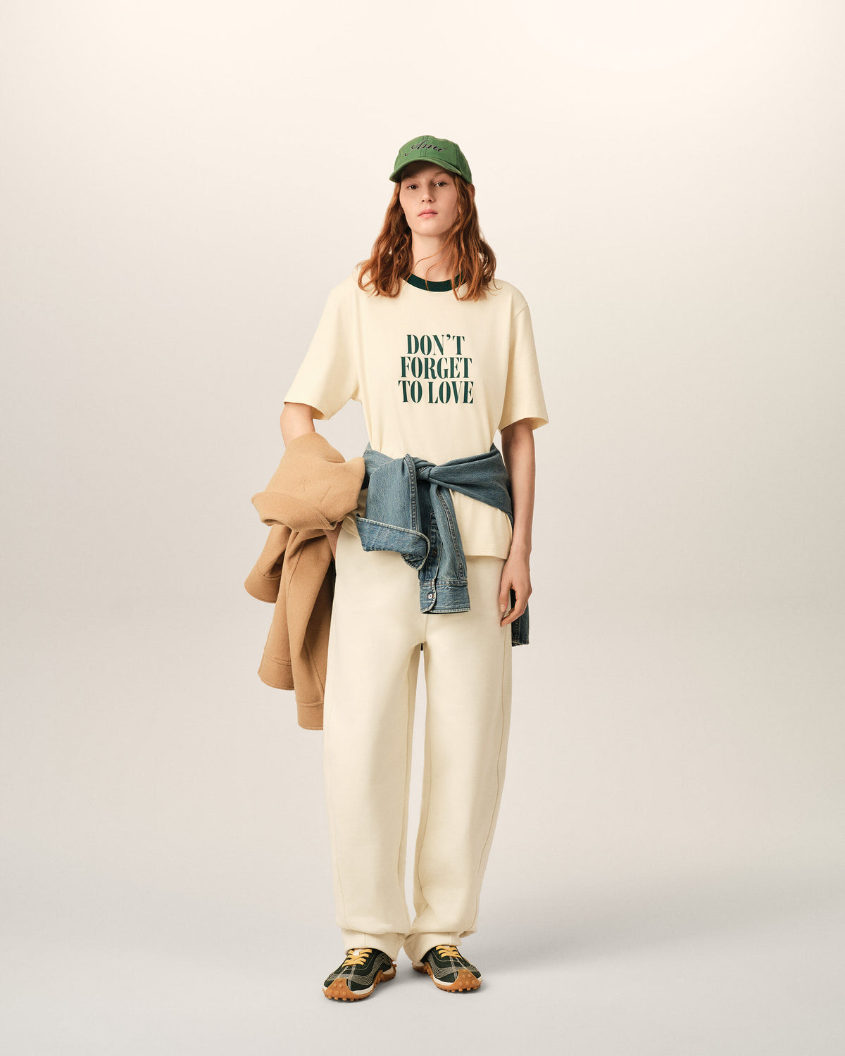 T-shirt écru imprimé en coton "Don