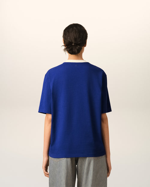 Blue printed cotton "Thank you for being a friend" t-shirt - Woman - 11 - AMI Paris - Ami Paris