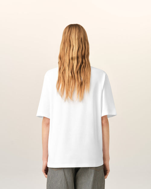 White cotton t-shirt with Ami de Coeur tulip - Woman - 11 - AMI Paris - Ami Paris