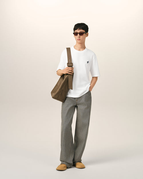 White cotton t-shirt with Ami de Coeur tulip - Man - 3 - AMI Paris - Ami Paris