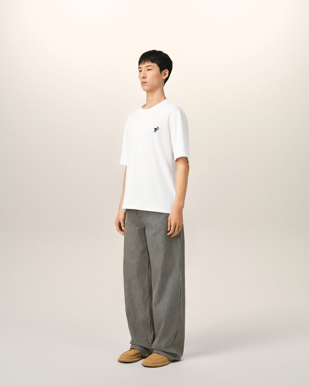 White cotton t-shirt with Ami de Coeur tulip - 6