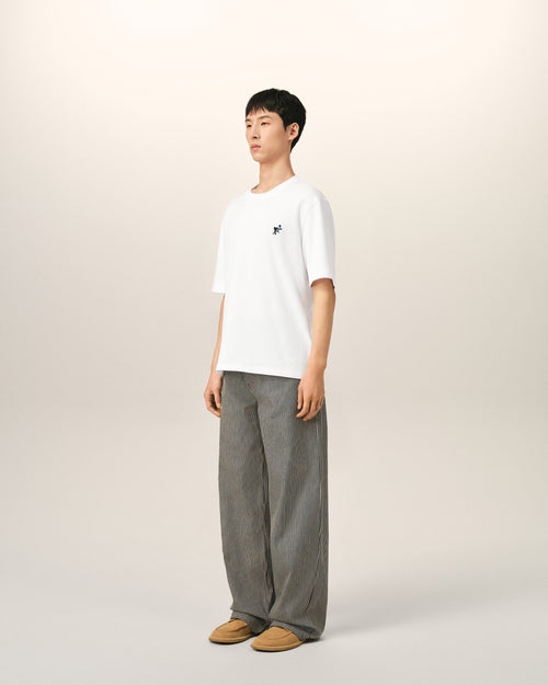 White cotton t-shirt with Ami de Coeur tulip - Man - 6 - AMI Paris - Ami Paris