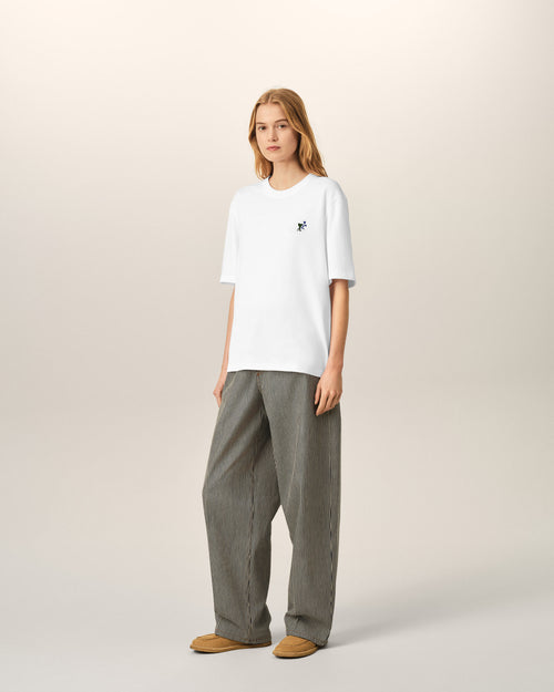 White cotton t-shirt with Ami de Coeur tulip - Woman - 12 - AMI Paris - Ami Paris