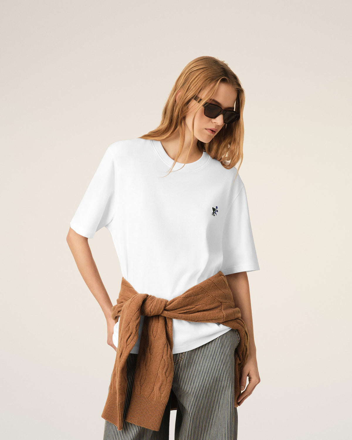 White cotton t-shirt with Ami de Coeur tulip - 8