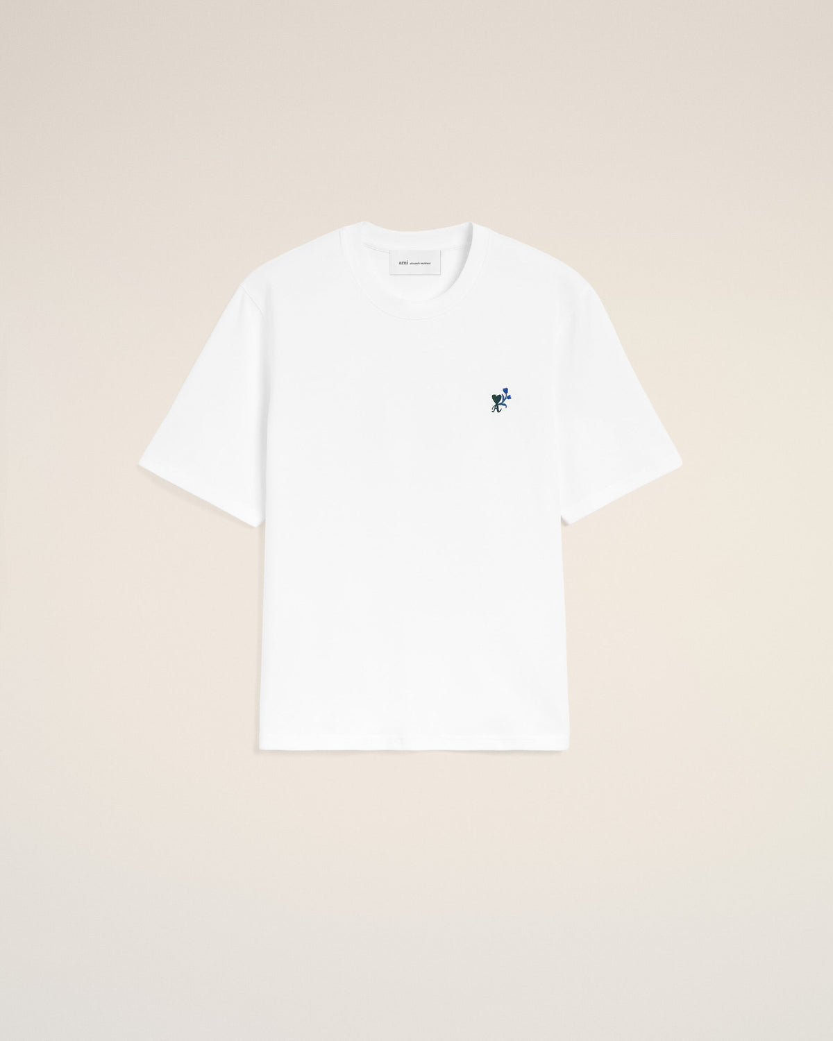White cotton t-shirt with Ami de Coeur tulip - 1
