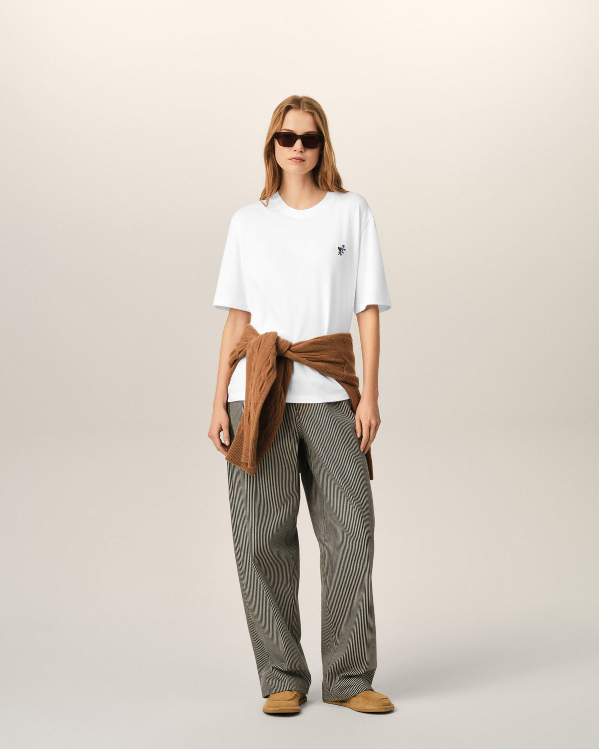 White cotton t-shirt with Ami de Coeur tulip - 9