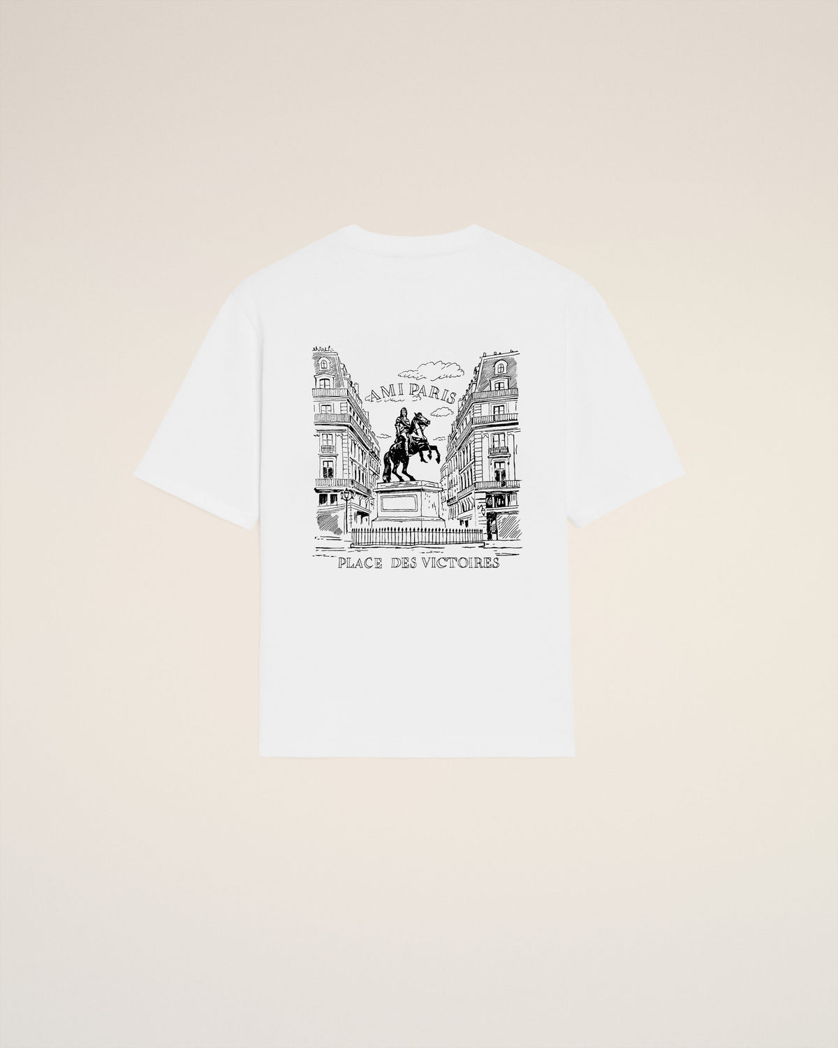 Camiseta blanca de algodón con estampado "Place des Victoires" - 8